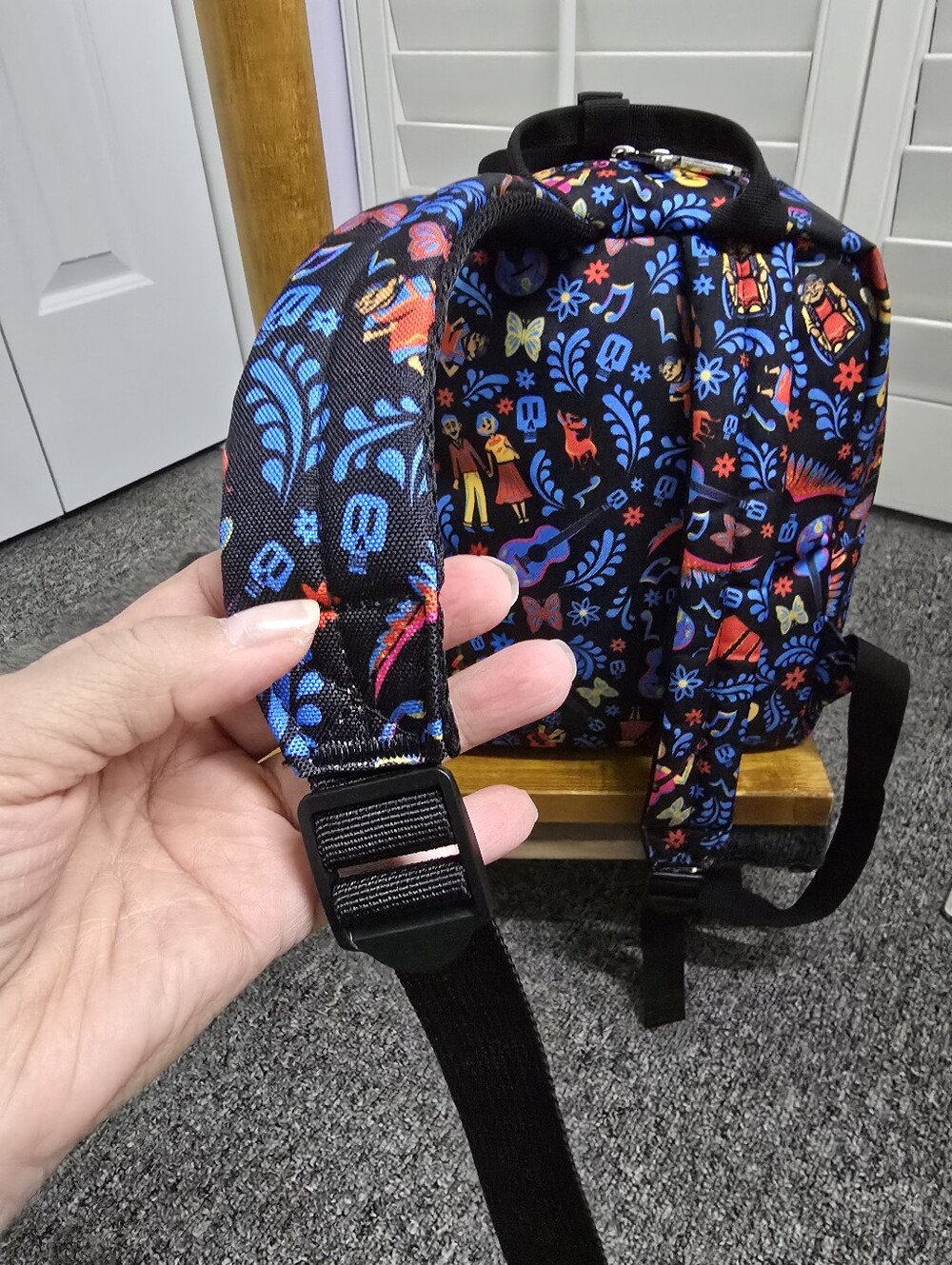 Loungefly Disney Pixar "Coco" Dia de Los Muertos Mini Backpack Nylon/Canvas Rare - Picture 7 of 12